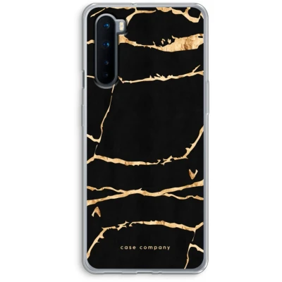 Afbeelding van Case Company® hoesje geschikt voor OnePlus Nord Gouden marmer Soft Cover Telefoonhoesje Bescherming aan alle Kanten en Schermrand