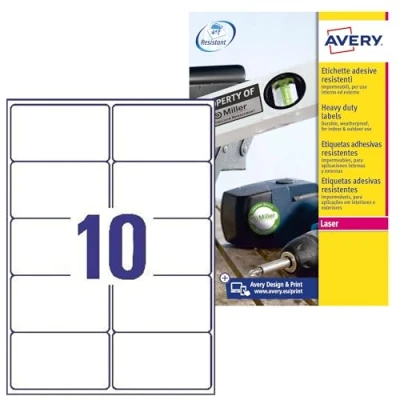 Afbeelding van AVERY Pack van 250 zelfklevende verzendlabels, extra sterk, personaliseerbaar en bedrukbaar, formaat 99,1 x 57 mm, laserdruk, (L7992 25)