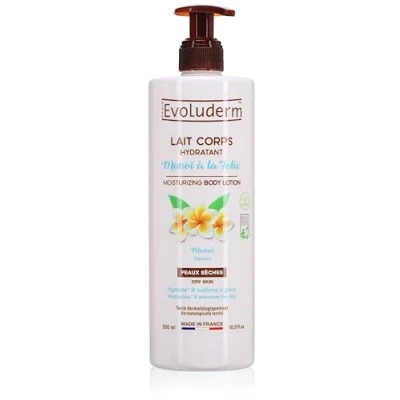 Afbeelding van EVOLUDERM Hydraterende lichaamsmelk Monoï met Folie 500 ml Ingrediënten van natuurlijke oorsprong Veganistisch Gemaakt in Frankrijk