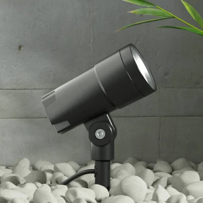 Afbeelding van Lucande LED buitenlamp 1licht drukgegoten aluminium, getemperd glas H: 17 cm donkergrijs Inclusief lichtbron
