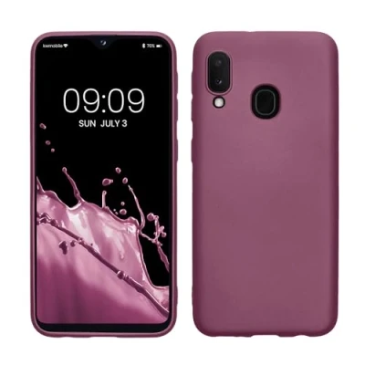 Afbeelding van kwmobile telefoonhoesje geschikt voor Samsung Galaxy A20e Hoesje smartphone Back cover in metallic lila