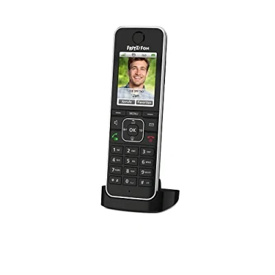 Image de AVM FRITZ!Fon C6 Extension du combiné sans fil système de répondeur avec radio internet ID d&#039;appelant ECO DECT\GAP (conférence) à trois capacité d&#039;appel SIP noir