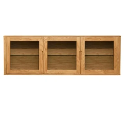 Afbeelding van Wandkast Hangend Naturel Oil Eiken Fineer 180x34x60 cm Nyborg Giga Meubel