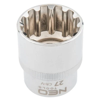 Afbeelding van NEO TOOLS 08 597 Steeksleutelelement 1/2 3124 27 mm Chroom vanadium staal Spline