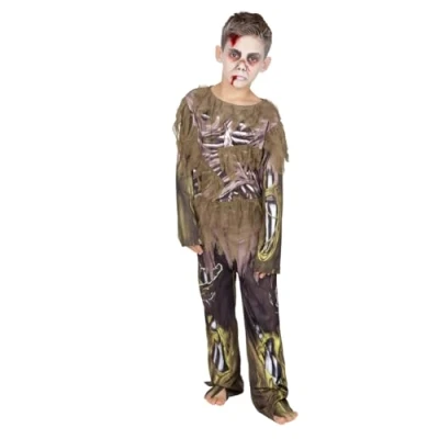 Afbeelding van Rubies Zombie voor jongens en meisjes, ondoden, overall met bedrukte details, officiële licentie Halloween, feesten, carnaval