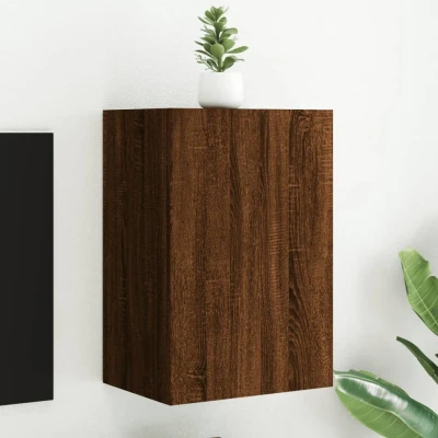 Afbeelding van Tv wandmeubel 40,5x30x60 cm bewerkt hout bruineikenkleurig