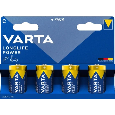 Afbeelding van Varta Batterij Alkaline, Baby, C, LR14, 1.5V Longlife Power, Retail Blister (4 Pack)