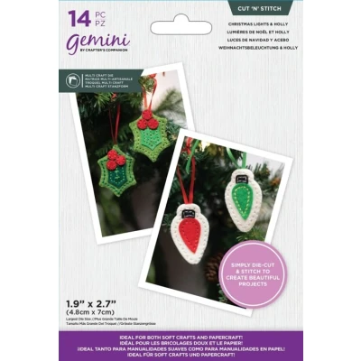 Afbeelding van Gemini Multi media Snijmal Cut ‘N’ Stitch Christmas Light &amp; Holly