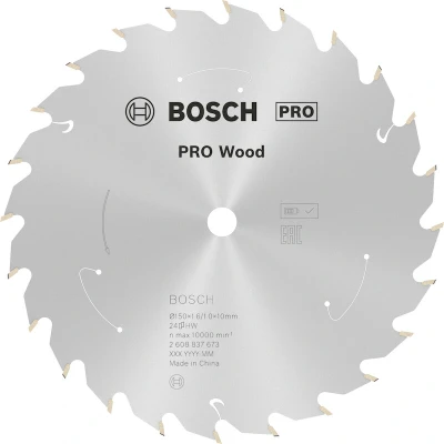 Image de BOSCH 2608837673 lame de scie circulaire Standard pour bois scies sans fil 150 x 10 1.6/1.0 mm, 24T