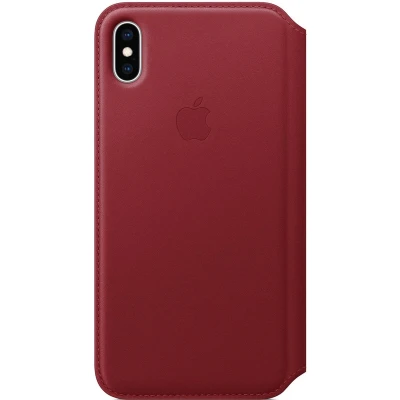 Afbeelding van Apple Leren Folio Hoesje voor iPhone Xs Max Rood
