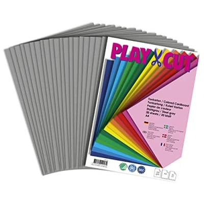 Afbeelding van PLAY CUT, karton, A4, 220 g/m², effen, staalgrijs, 20 vellen
