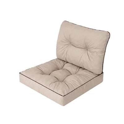Afbeelding van Tuinkussen op meubels rotan kussen voor stoel beige 60x60x40cm