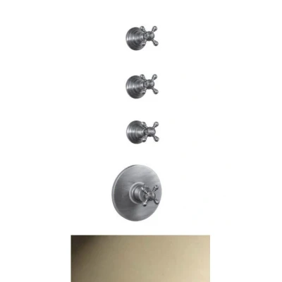 Afbeelding van PB Classic nostalgische Inbouw douche thermostaat met 3 stopkranen RVS look