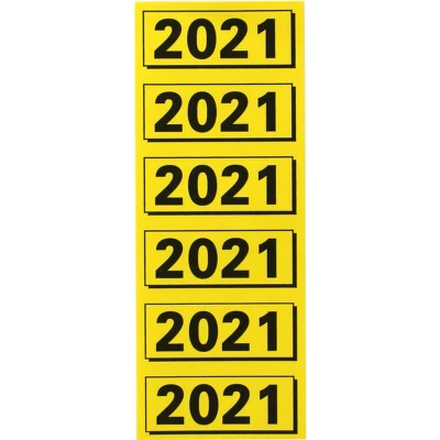 Afbeelding van Rugetiket Elba 2021 geel met zwarte opdruk Zak a 120 stuk