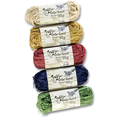 Afbeelding van raffia Folia bundel 5x50 gram assorti