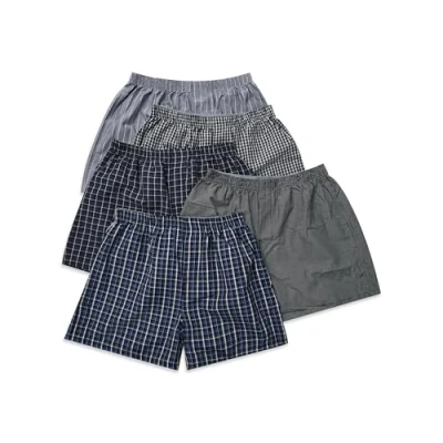 Afbeelding van Gildan Woven Zwemboxershorts voor heren, 5 stuks, Gesorteerde zwarte strepen (5 stuks)