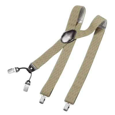 Afbeelding van DonDon Bretels voor heren, breedte 3,8 cm, met 3 sterke clips, model Y, elastisch en verstelbaar, ruit lichtbruin