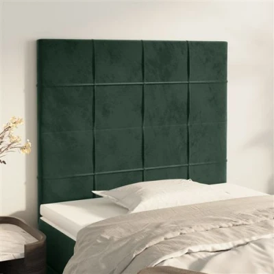 Afbeelding van Hoofdborden 2 st 80x5x78/88 cm fluweel donkergroen