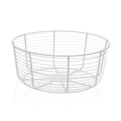 Afbeelding van Fruitschaal Versa Wit Metaal Keramisch Staal 26 x 11 cm