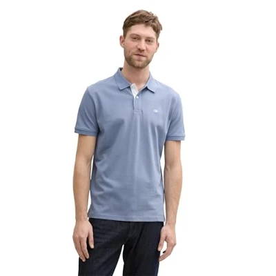 Image de TOM TAILOR Polo piqué basique pour homme 1031006, 37533 Bleu Dove, L
