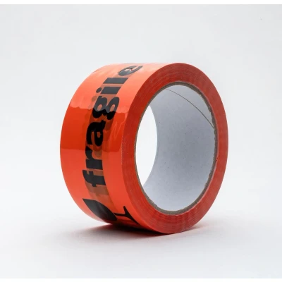 Afbeelding van Rillprint verpakkingstape PP: fragile, ft 48 mm x 66 m, oranje