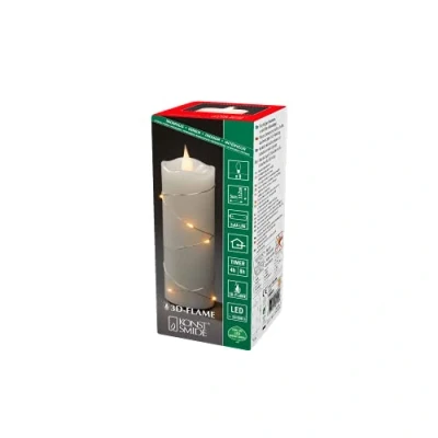 Afbeelding van LED waskaars crème lichtkleur amber 15,2 cm