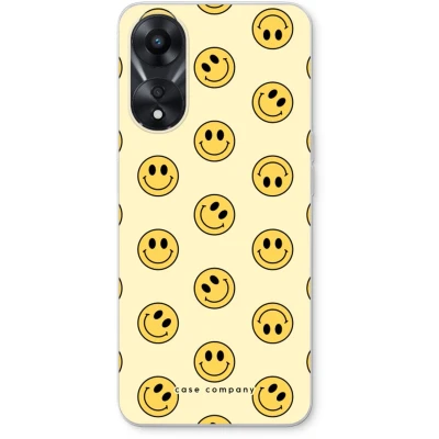 Afbeelding van Case Company® hoesje geschikt voor Oppo A78 5G Smiley N2 Soft Cover Telefoonhoesje Bescherming aan alle Kanten en Schermrand