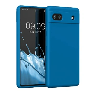 Afbeelding van kwmobile telefoonhoesje geschikt voor Google Pixel 6a Hoesje met siliconen coating Smartphone case in rifblauw