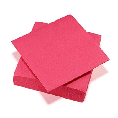 Afbeelding van Le Nappage Tex Touch papieren servetten, fuchsia roze, FSC® gecertificeerde recyclebaar en biologisch afbreekbaar, 40 stuks, groot, 38 x cm,