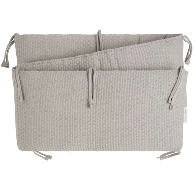 Afbeelding van Baby&#039;s Only Gebreide bedbumper Bedomrander Bedomranding baby Boxbumper Parkomrander Sky Urban Taupe 180x30 cm