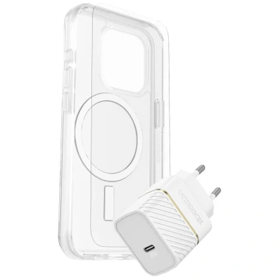 Afbeelding van Otterbox KIT EU Set (hoesje + beschermglas lader) Apple iPhone 15 Pro Transparant, Wit MagSafe compatible