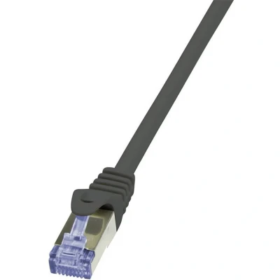 Afbeelding van LogiLink CQ3033S RJ45 Netwerkkabel, patchkabel CAT 6A S/FTP 1.00 m Zwart Vlambestendig, Snagless 1 stuk(s)