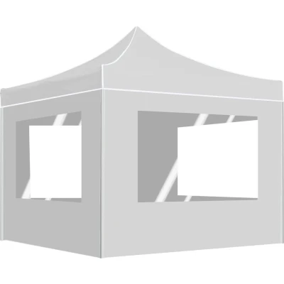 Afbeelding van Partytent inklapbaar met wanden 3x3 m aluminium wit