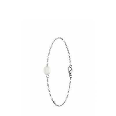 Afbeelding van Lucardi Dames Stalen Armband met rozenkwarts Staal Zilverkleurig 20 cm