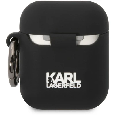 Afbeelding van Karl Lagerfeld KLA2RUNIKK hoesje voor AirPods 1/2 zwart Siliconen Head 3D