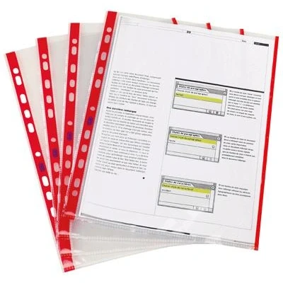 Image de Elba Modling Pochettes Perforees Pp9/100 Bords Rouge Sachet De 10