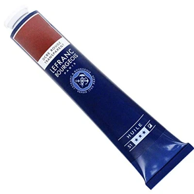 Image de Peinture à l&#039;huile en tube ocre rouge transparent 150ml Lefranc &amp; Bourgeois