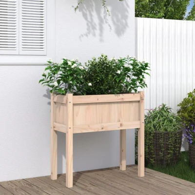 Afbeelding van Plantenbak met poten 70x31x70 cm massief grenenhout