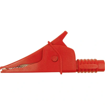 Afbeelding van Cliff Croc Clip Veiligheids krokodilklem Steekaansluiting 4 mm CAT III 1000 V Rood