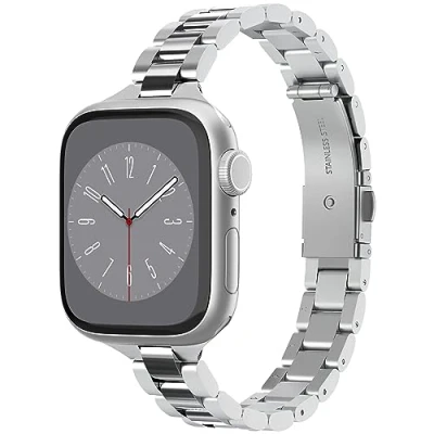 Afbeelding van Spigen Modern Fit 316L Armband compatibel met Apple Watch Series 10 42 mm, 9/8/7/6/5/4/SE, 41 40 zilver