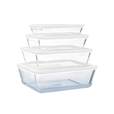 Image de Pyrex, lot de 4 plats conservation en verre rectangulaires cook &amp; freeze