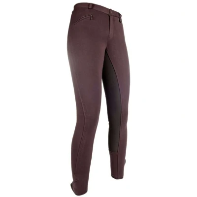 Afbeelding van HKM Rijbroek Basic Belmtex Grip 3/4 Zitvlak Donkerbruin 134