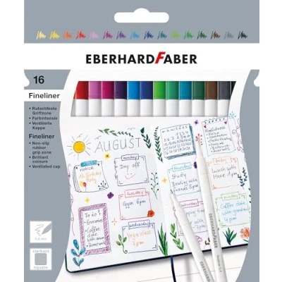 Afbeelding van Eberhard Faber fineliners 0.4mm kartonetui 16 stuks EF 551516