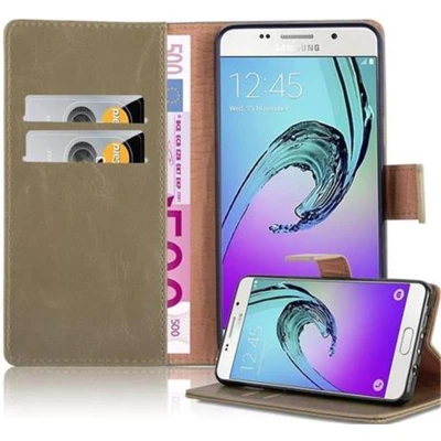 Afbeelding van Cadorabo Hoesje geschikt voor Samsung Galaxy A5 2016 in CAPPUCCINO BRUIN Beschermhoes met magnetische sluiting, standfunctie en kaartvakje Book Case Cover Etui