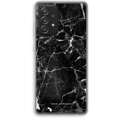 Afbeelding van Case Company® hoesje geschikt voor Samsung Galaxy A52s 5G Zwart Marmer Soft Cover Telefoonhoesje Bescherming aan alle Kanten en Schermrand