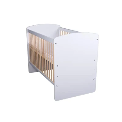 Afbeelding van Kmbaby babybed K2 wit 120 x 60 cm met lattenbodem 3 traps in hoogte verstelbaar gelakt grenenhout en MDF