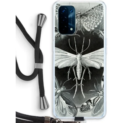 Afbeelding van Case Company® hoesje met Koord geschikt voor Oppo A74 5G Haeckel Tineida Telefoonhoesje Zwart Bescherming aan alle Kanten en Over de Schermrand