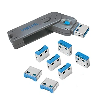 Afbeelding van Logilink USB slot poort, 1 x sleutel, 8 grijs