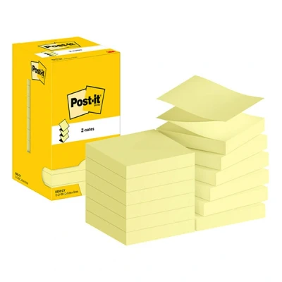 Image de 3M Post it Z notes 76 x mm (12 pièces) jaune