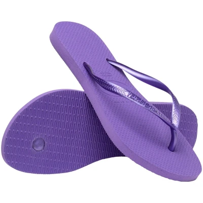 Afbeelding van Havaianas Meisjes Slim slippers met logo in de kleur Paars, maat: 29/30